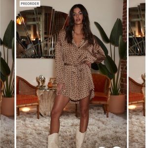 12thTribe AFTER DARK BROWN RETRO SATIN MINI DRESS Large **Sold out online**